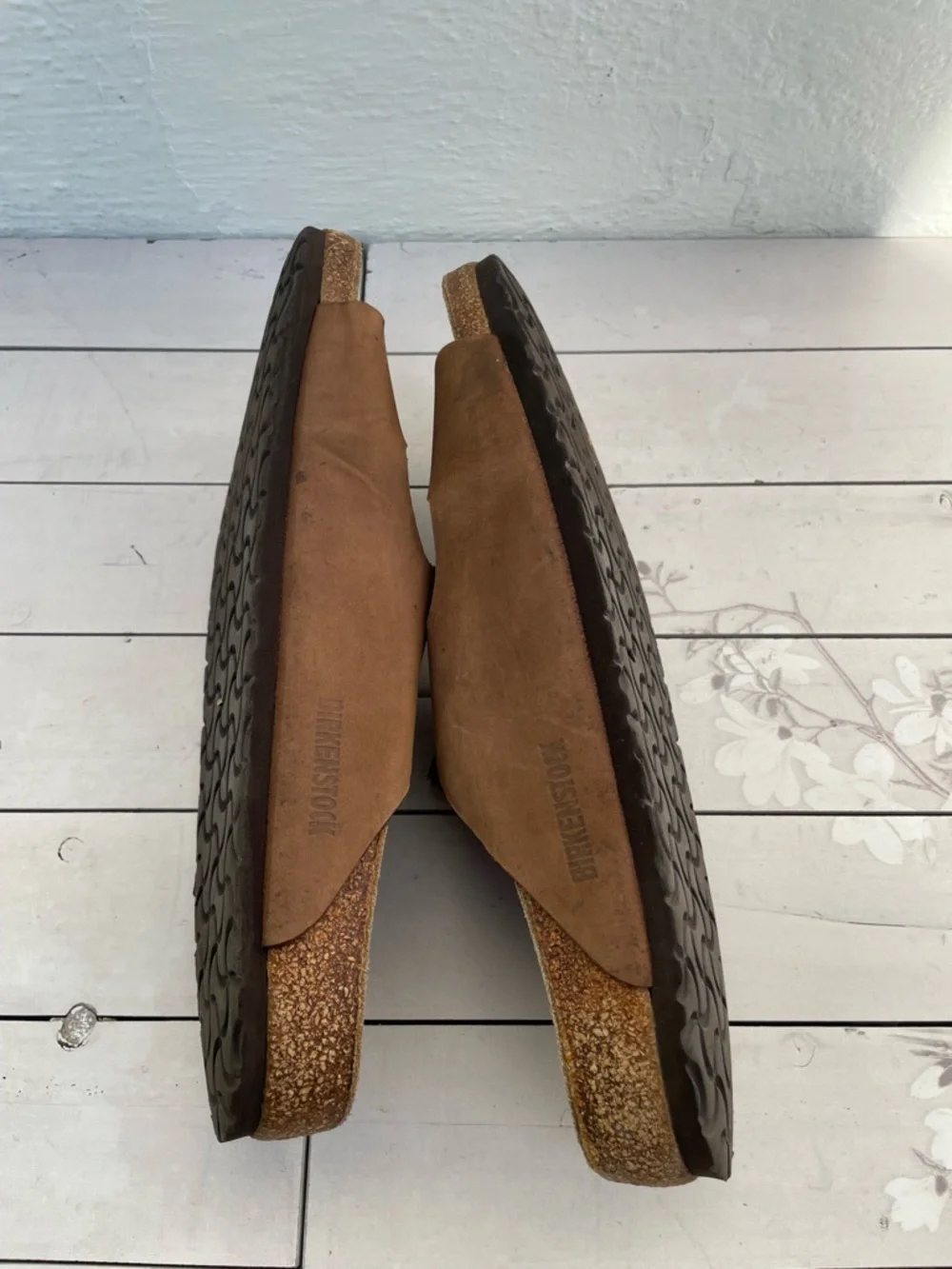 Birkenstock Brown Suede Two-Buckle Slide Sandals